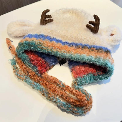 Fuzzy Reindeer Antler Hat